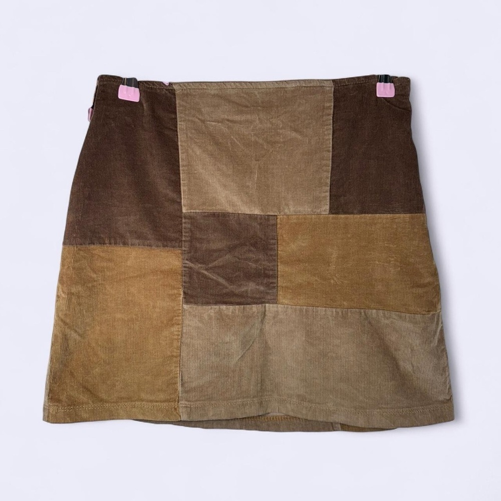 Hollister Patchwork Brown Mini Skirt